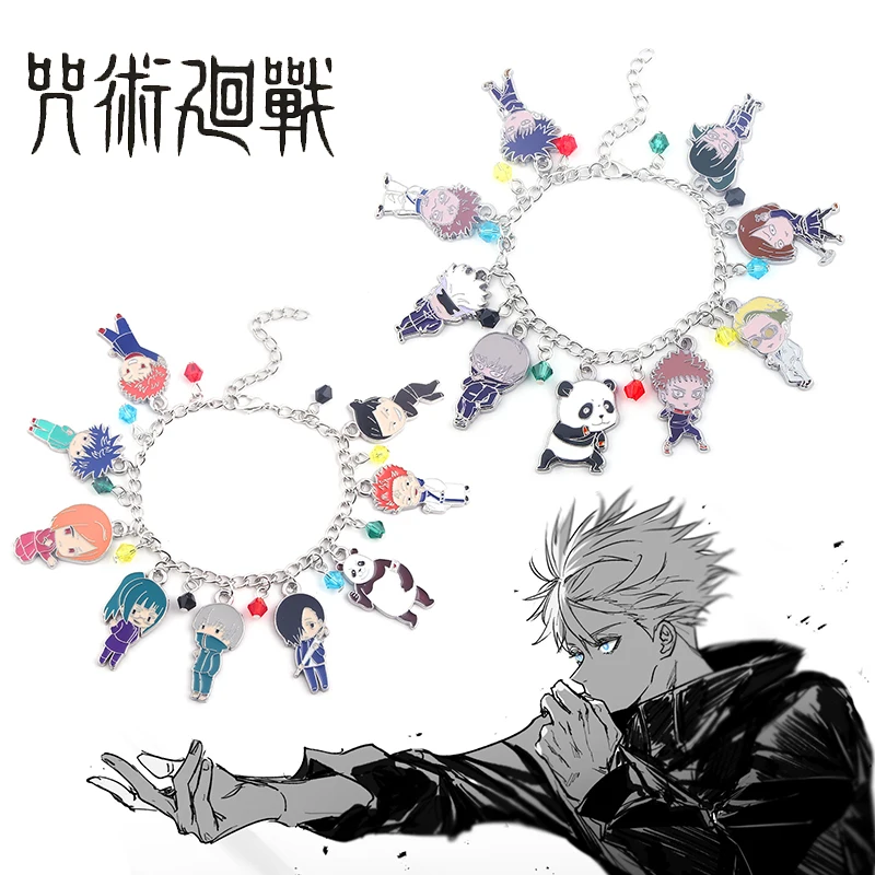 Anime Jujutsu Kaisen Charms Bracelet Gojo Satoru Yuji Itadori Fushiguro Megumi Kugisaki Nobara Toge Inumaki Figure Bangle Gift