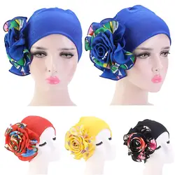 Flower Printed Women Muslim Hat Indian Turban Hair Loss Hat Chemo Cancer Cap Headwear Beanie Skullies Islamic Turban Bonnet New