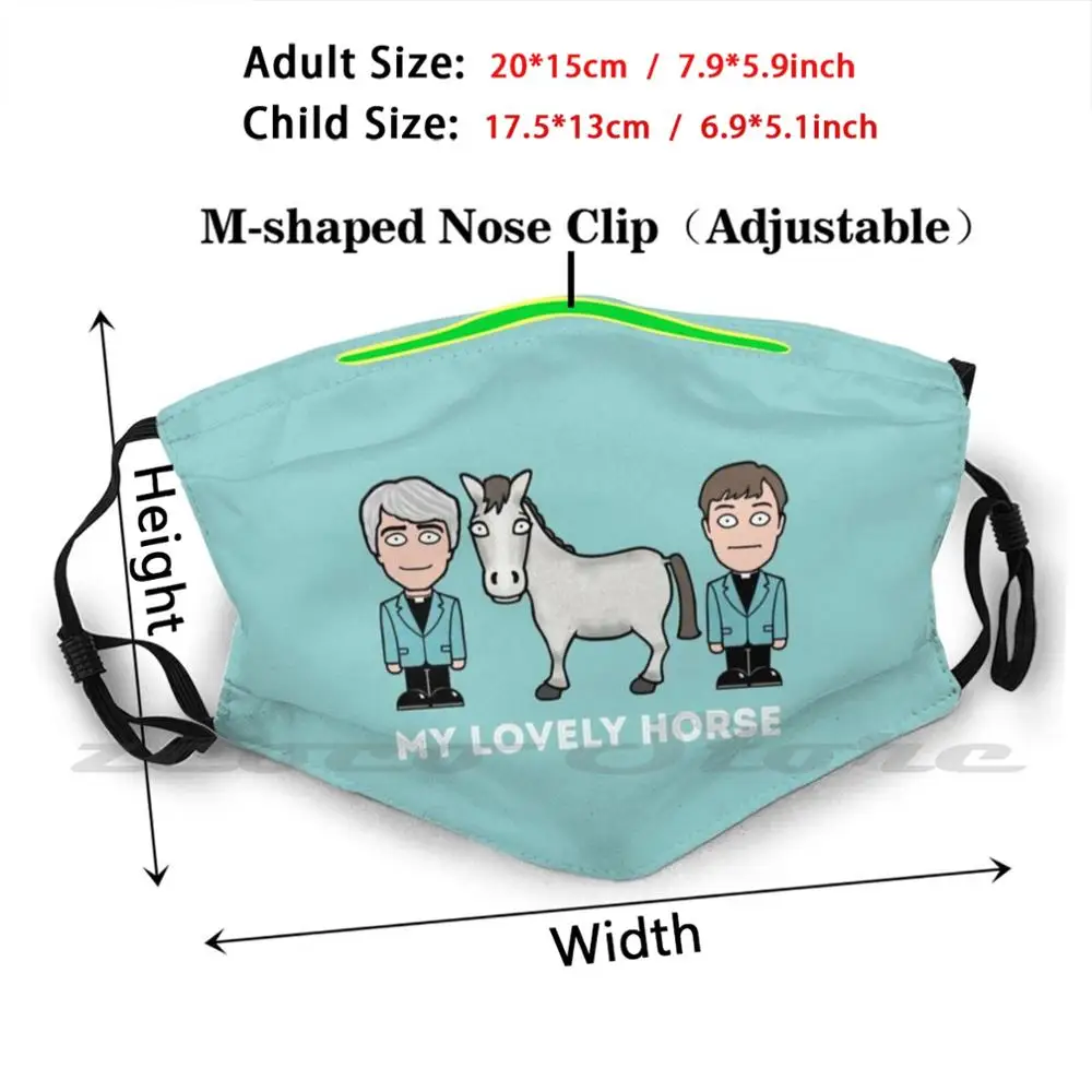 La mia Bella Cavallo Lavabile Trend Personalizzato Pm2.5 Filtro Maschera Padre Ted Padre Dougal Mcguire Ardal Ohanlon Padre Ted Crilly