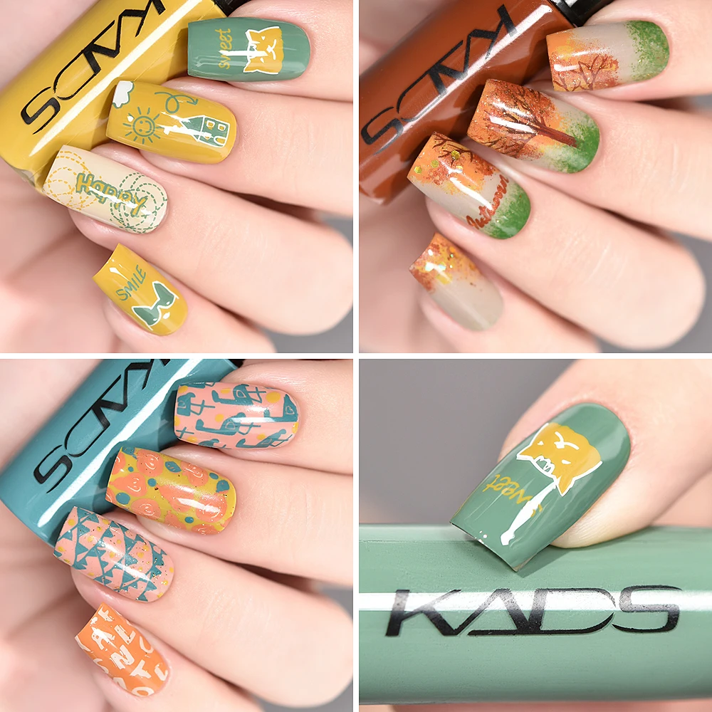 KADS 1pc Nail Art Stamping Polish White Black Colorful Stamp Plate Printing Varnish Pen Paints for Manicure Template Lacker