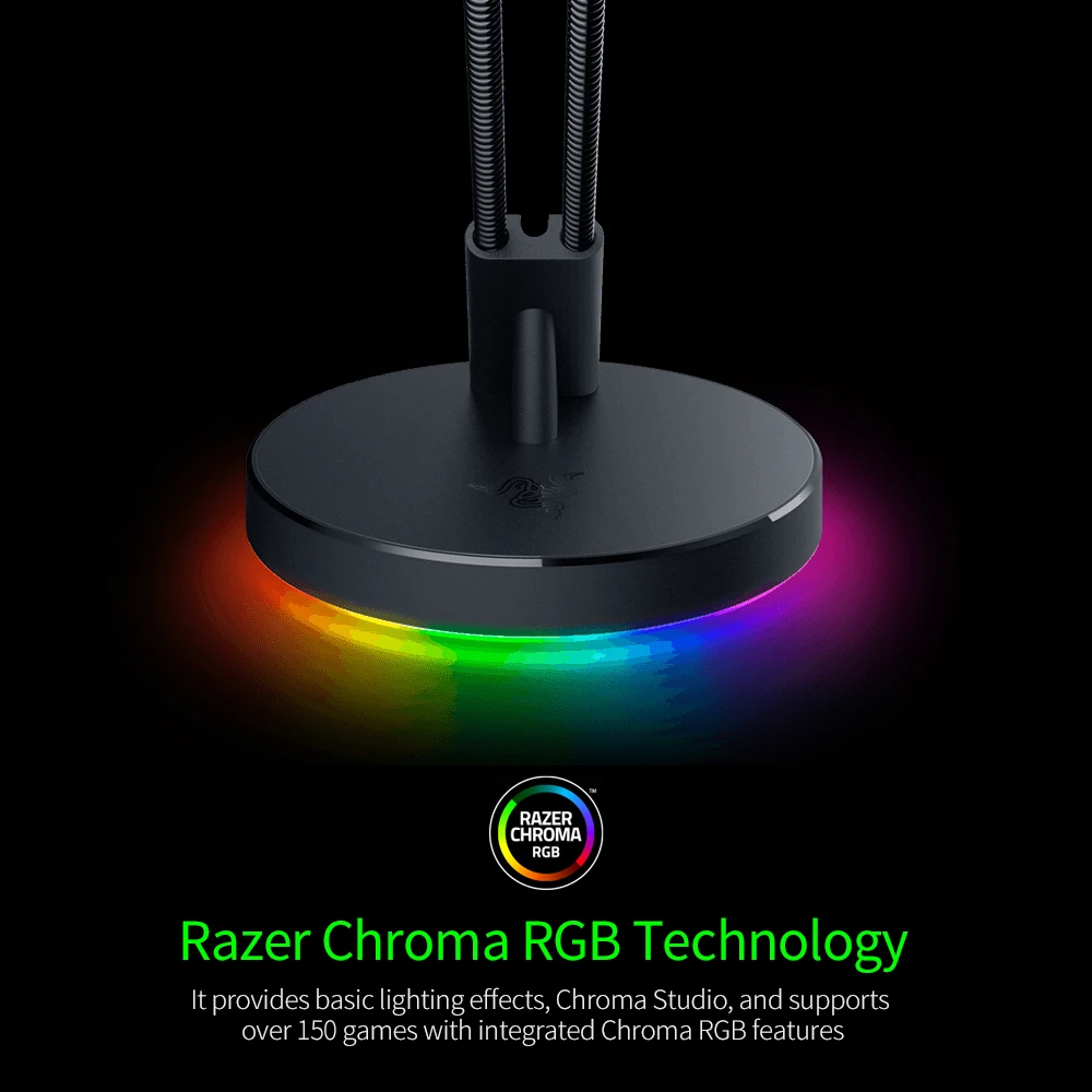 Razer Mouse Bungee V3 Chroma Mouse cable bungee with Chroma RGB underglow lighting Spring Arm Weighted Non-slip Base