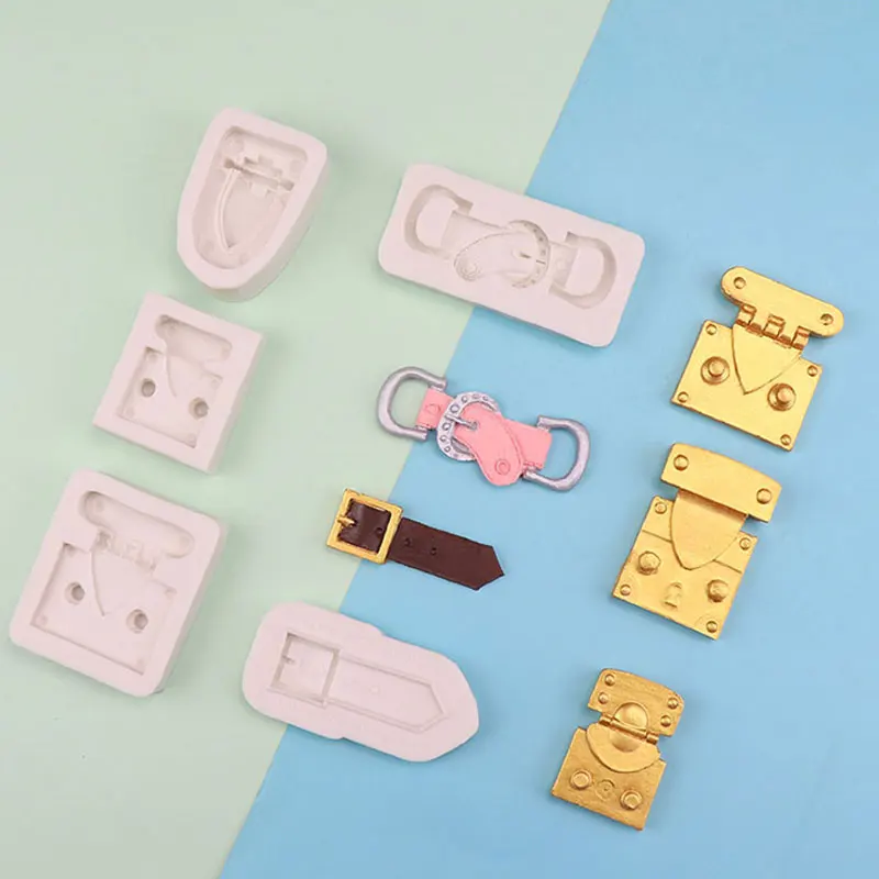 Retro Bag Buckle Silicone Mold Fondant Cake Decorating Mold Sugarcraft Chocolate Baking Tool Kitchenware For Cake Gumpaste Form