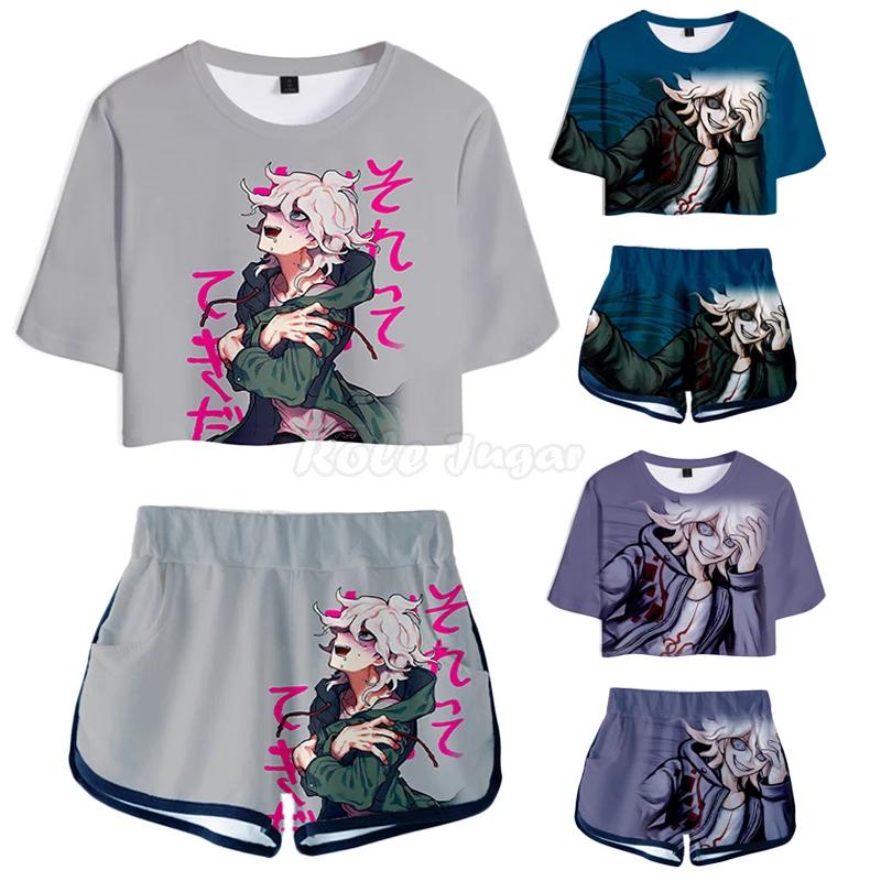 Anime Danganronpa: Trigger Happy Havoc Cosplay Kostüm Sommer Kinder Unisex Kurzarm T-shirt + Shorts Anzüge Sportswear C30M234