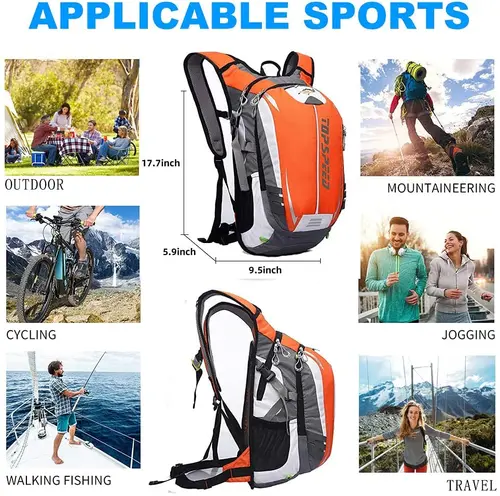 Imagen 2 del producto Mochila ultraligera para deportes al aire libre de 18L para escalada, senderismo, correr, ciclismo, hidratación, impermeable