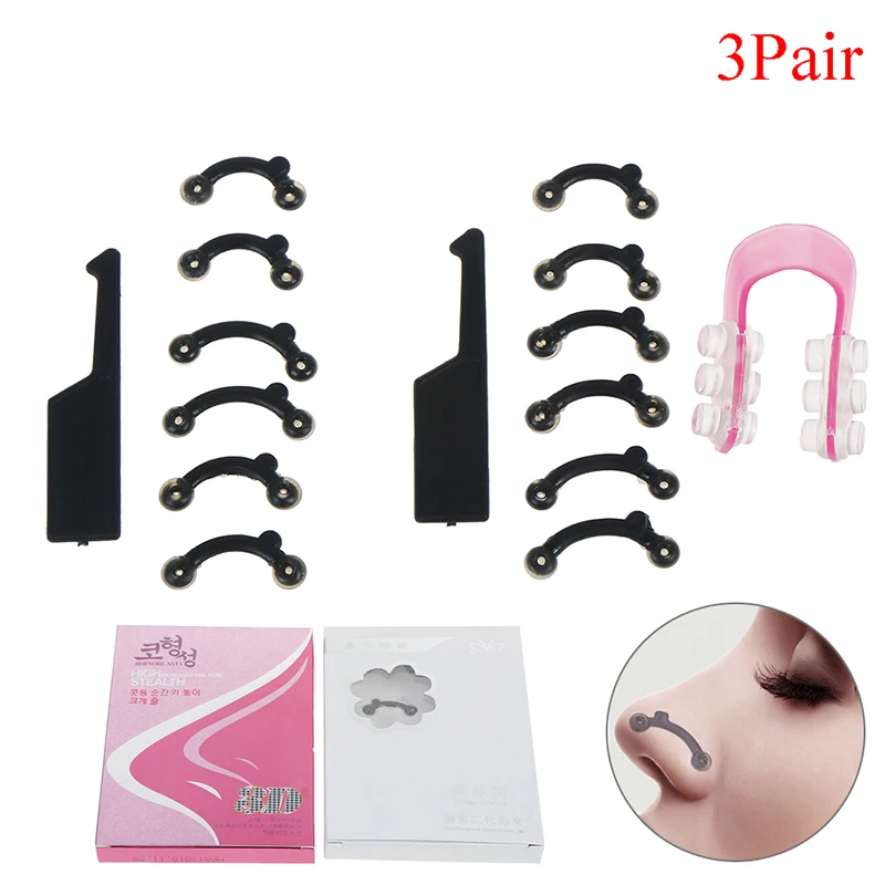 6Pcs/Set Massage Tool No Pain 3 Size Beauty Nose Clip Corrector Nose Up Lifting Shaping Clip Clipper Shaper Bridge Straightening