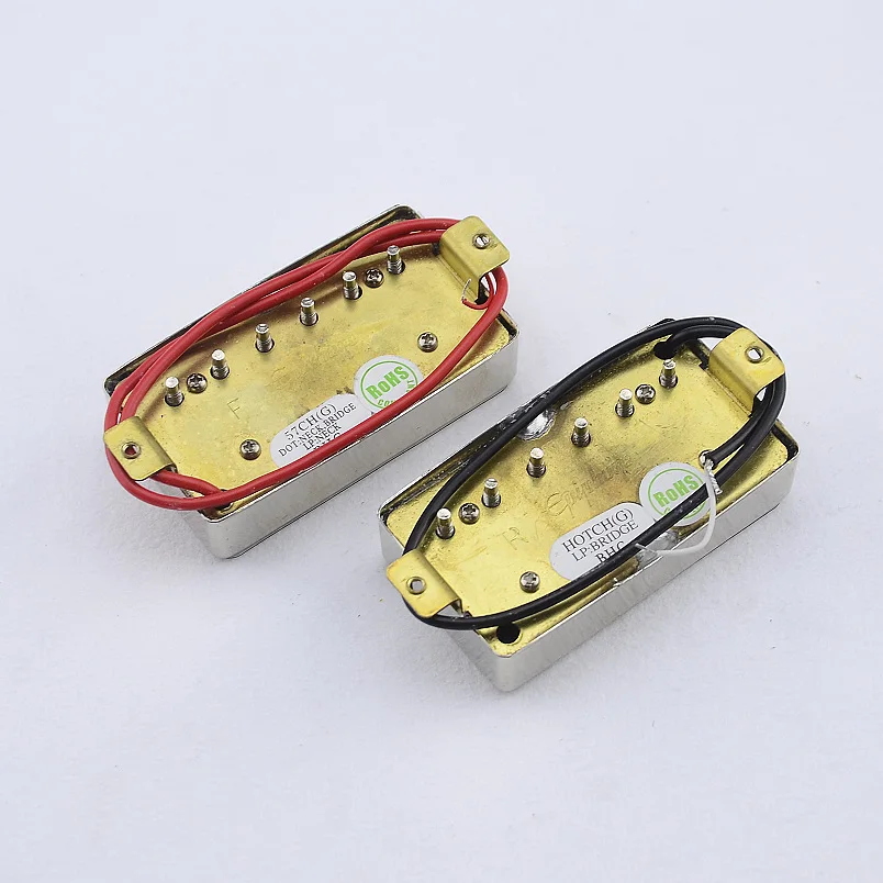 1 Set Original Genuine Standard Electric Guitar Alnico Humbucker Pickup Nickel / Gold Cover