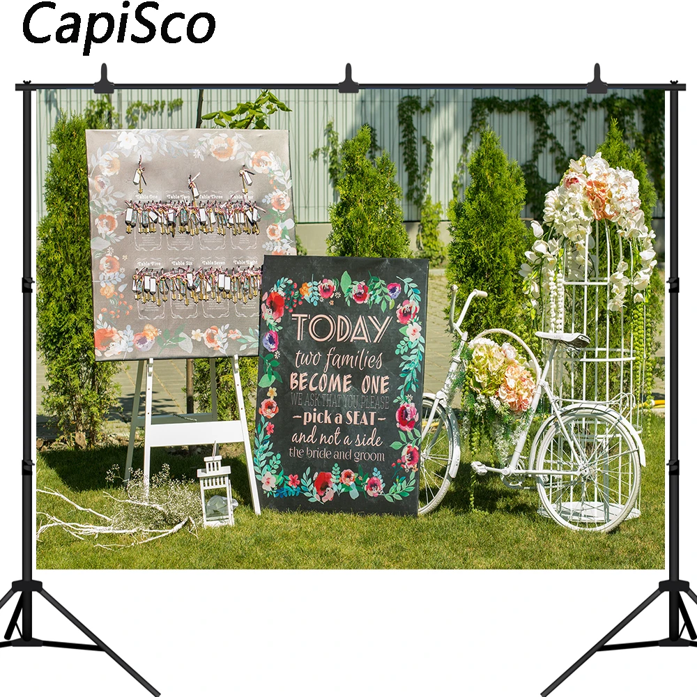 

Capisco photography backdrops bicycle garden wedding decorations photocall photo background photophone vinyl photobooth prop