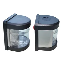 ISURE MARINE 1Pair Boat Pontoon LED Navigation Light Black ABS Plastic Housing