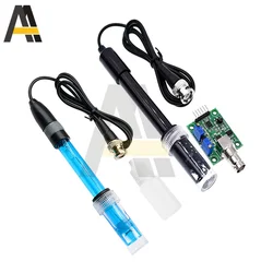 Tester del Tester della scheda di controllo del monitoraggio del modulo sensore del regolatore di rilevamento del valore 0-14PH liquido per Arduino BNC sonda dell'elettrodo PH