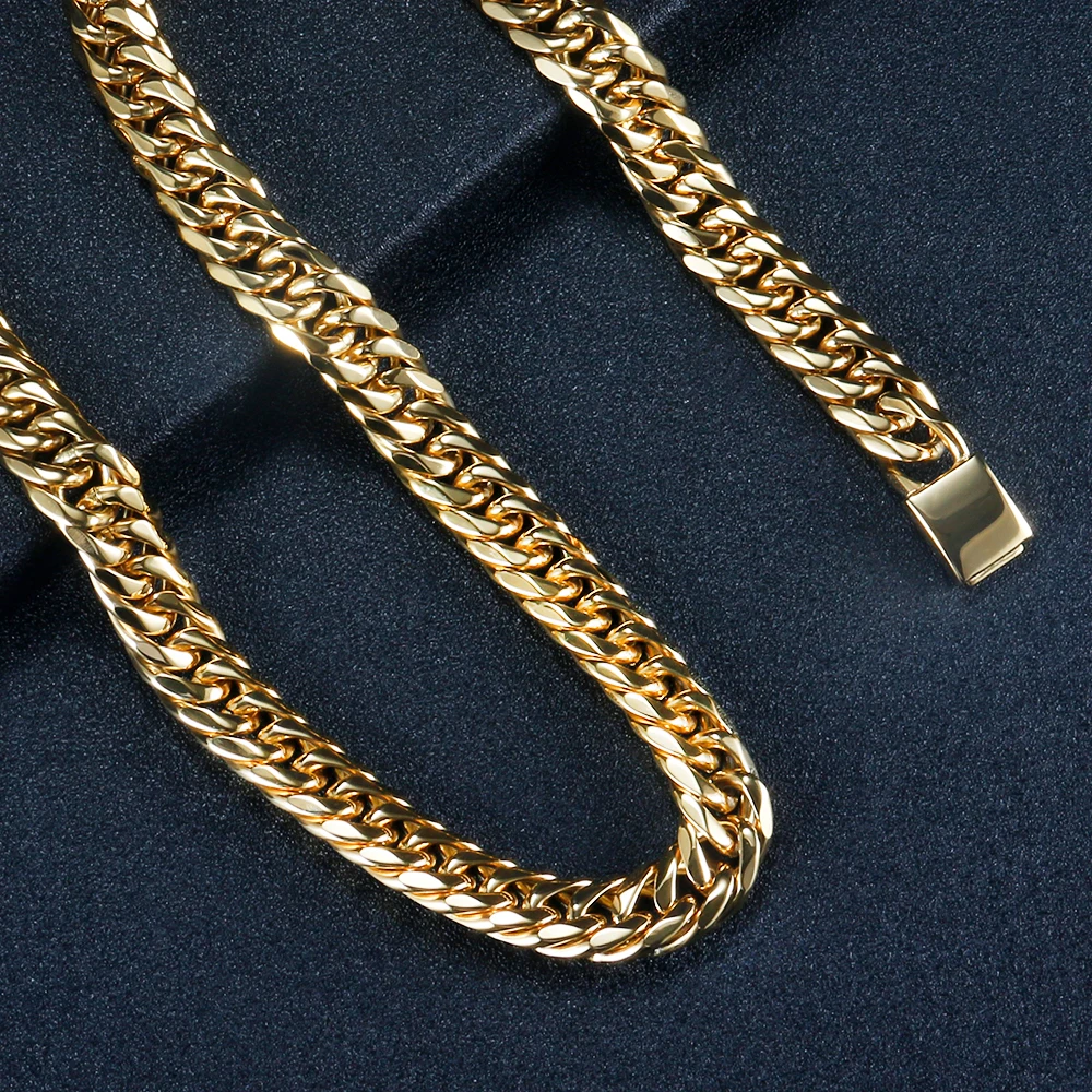 Hip Hop Cuban Chains On The Neck 316L Stainless Steel Chain Necklace Fashion Jewelry for Women Men  Accessories Gift