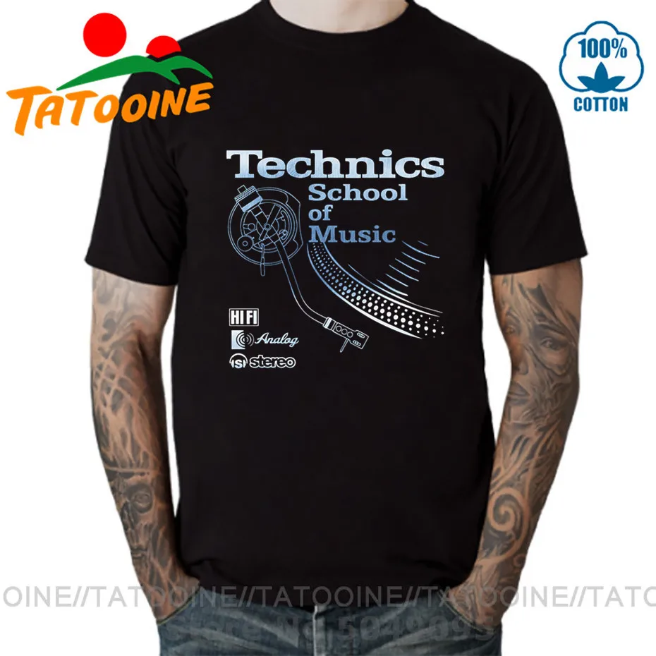 Tatooine Retro Deejay shirt Long Play tshirt Technics School of Music T shirt men Vintage DJ music T-shirt 2020 Hot Fashion Tops