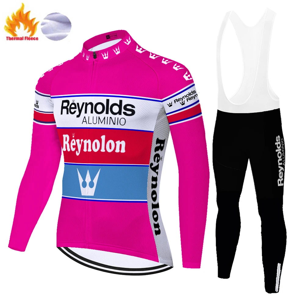 رينولدز ريترو الدراجات جيرسي بروتيم الشتاء الحراري الصوف إكيباسيون ciclismo hombre 20D جل روبا سيكليستا hombre