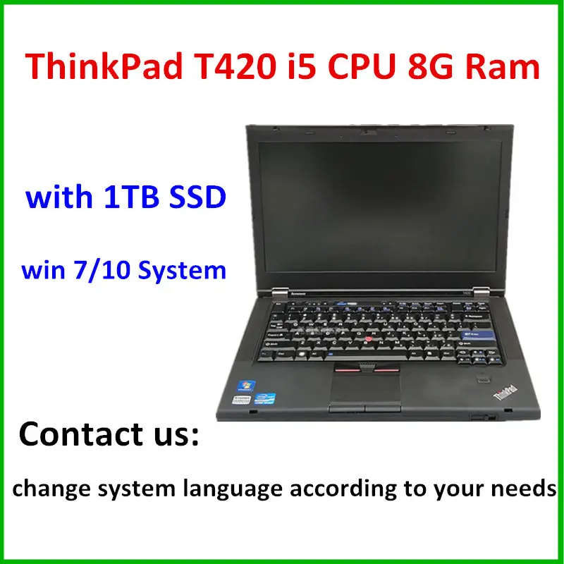 For Used Lenovo ThinkPad T420 Laptop Notebook 4GB/8GB Ram Computer 14 Inches Diagnosis PC Can Work with Alldata MB STAR C4 C5 C6