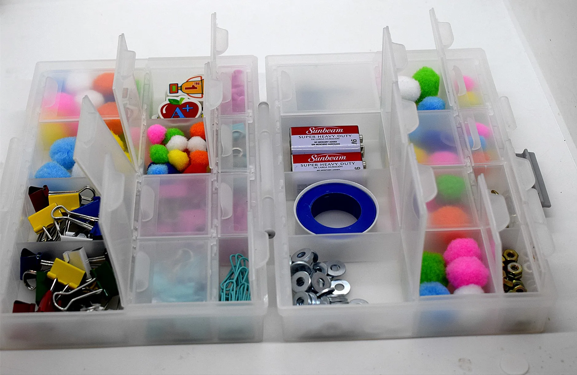 2pcs AideTek BOXALL24+96AS Empty boxes enclosure SMD SMT parts compartments Lids Beads Craft Organizer