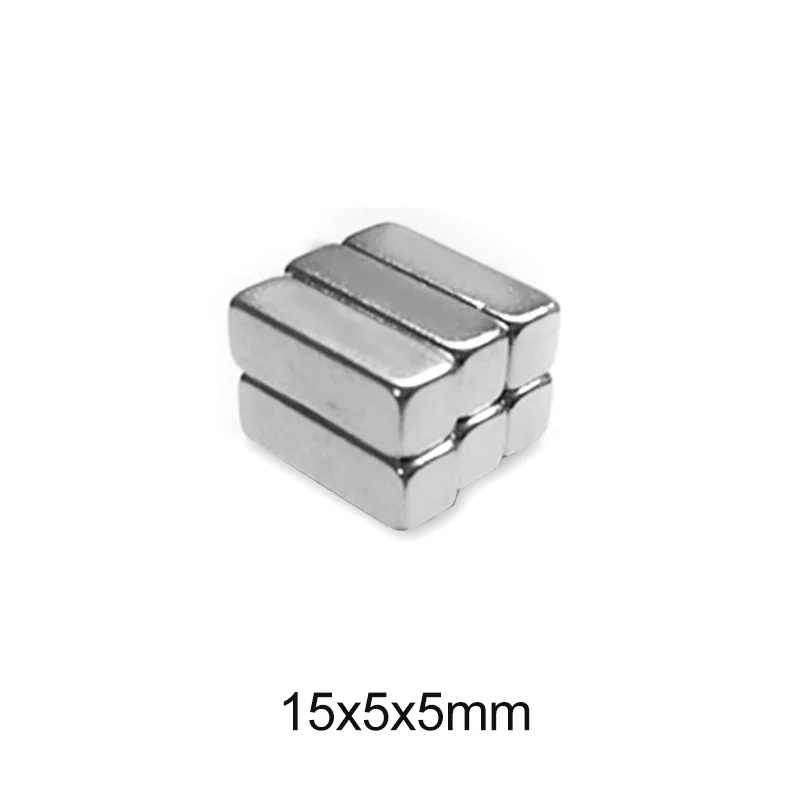 10/20/50/100/150PCS 15x5x5 mm Strong Neodymium Magnet 15mmX5mm Block Permanent Magnetic 15x5x5mm Powerful Magnets 15*5*5