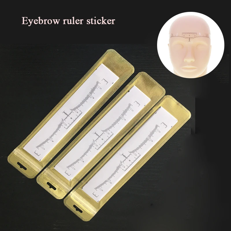 

50pcs/lot Profession Permanent Cosmetic Supplies Microblading Accessories Eyebrow Template Sticker Eyebrow Measuring Tool