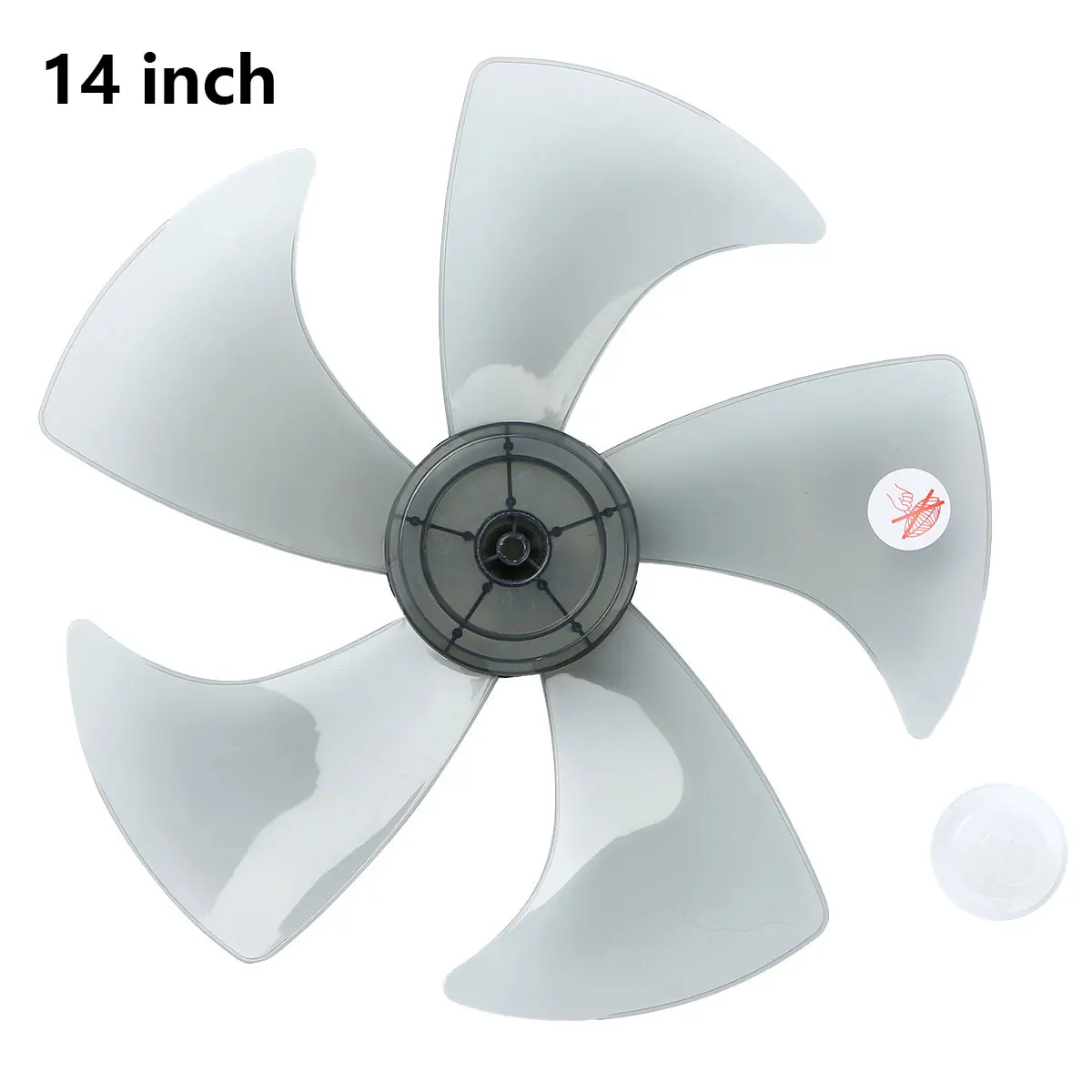 Hélice de ventilateur en plastique pour maison, 14 pouces, 5 feuilles avec couvercle d\'écrou, pour piédestal, ventilateur de Table sur pied,