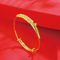 MxGxFam Wedding  Jewelry Phoenix Bangles and Bracelets for Bridal Women Pure Gold Color