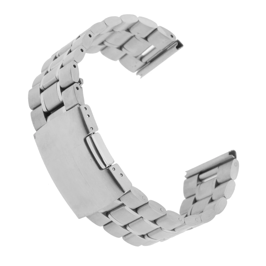 24mm New Silver Wrist Watch Strap Business Mechanical Quartz Wristwatch Band Series