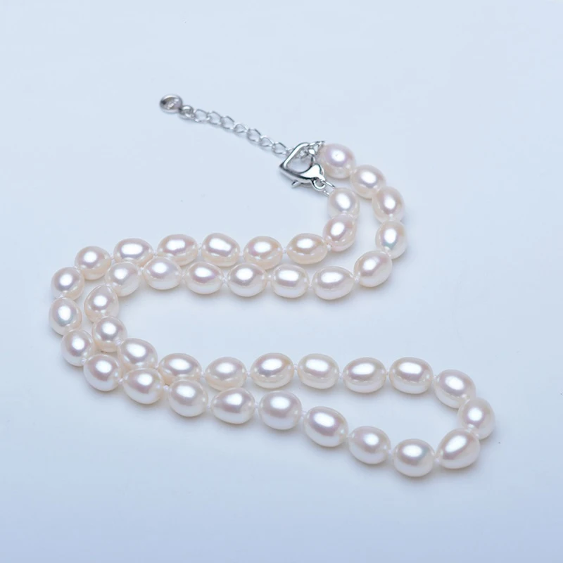 4A Pearl Jewelry Sets 8-9mm Genuine Natural Freshwater Pearl Necklace Set For Women Wedding Gift