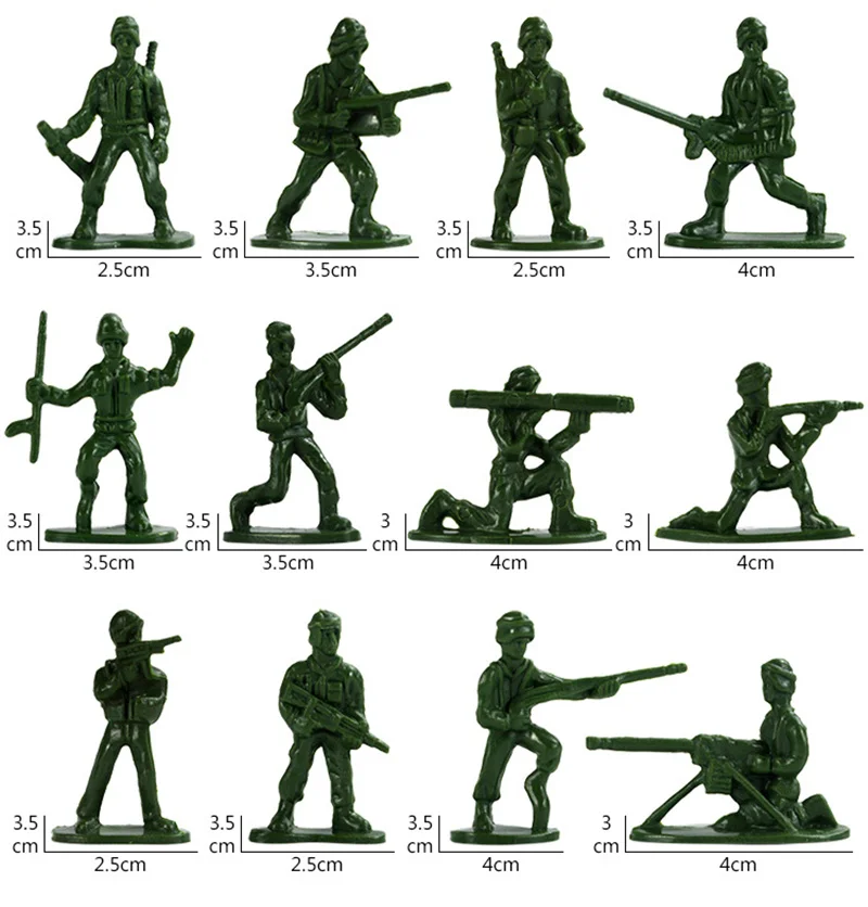 300 pçs 12 estilos de brinquedo soldado militar segunda guerra mundial modelo acessórios clássicos soldados militares figuras arma equipe conjunto crianças