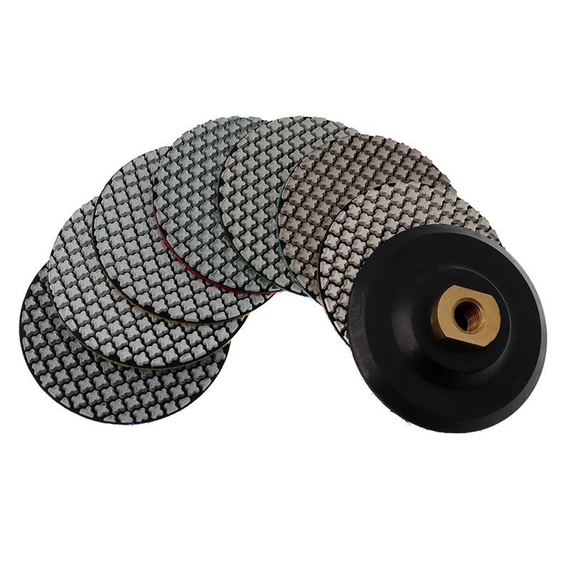 7 Stuks Super 4Inchs Droog Polijsten Pads 100Mm Flexibele Steen Polijsten Pad Voor Marmer Graniet Tegel Vloer slijpschijven