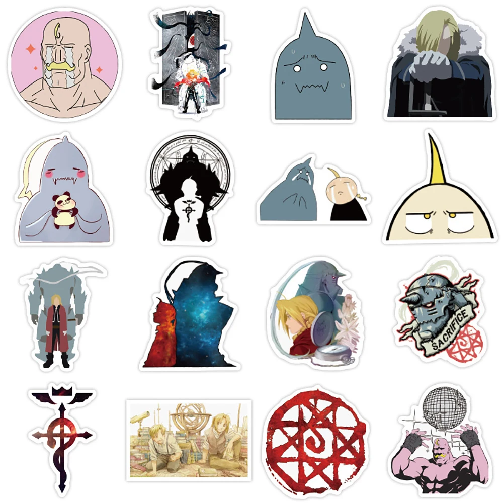 10/30/50PCS Fullmetal Alchemist Anime Graffiti Stickers DIY Motorcycle Travel Luggage Skateboard Classic Kid Toy Sticker Decal