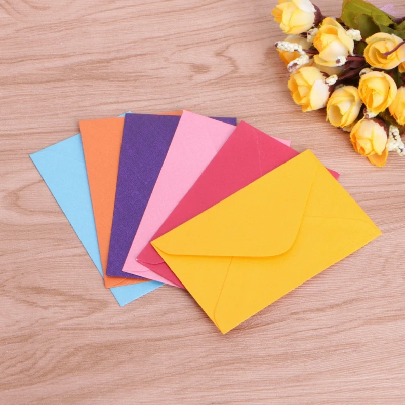 50Pcs Colorful New Retro Blank Mini Paper Envelopes Wedding Party Invitation Greeting Cards Gift