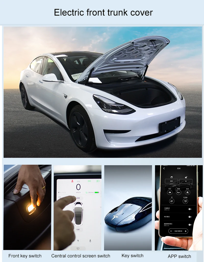 Per Tesla Model 3 Model Y Model S accessori per bagagliaio anteriore elettrico cofano anteriore Smart Close Open portellone posteriore interruttore