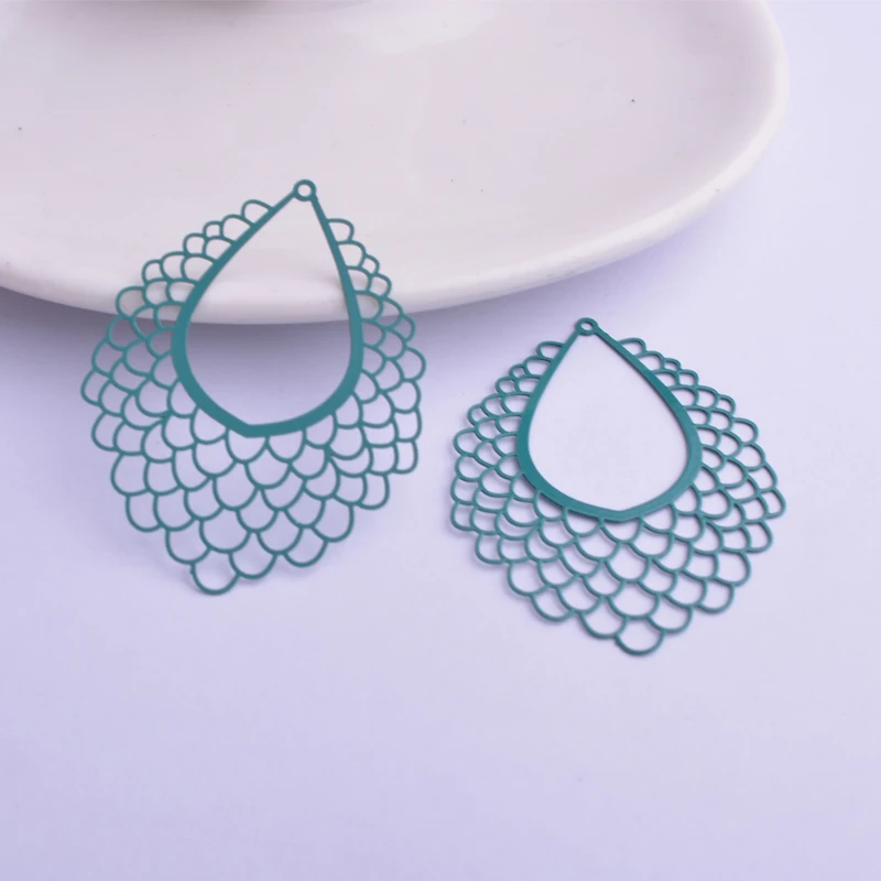 30 Stück AB5513 35*45mm Filigrane Geometrie-Anhänger Metallquasten Anhänger DIY Schmuck Ohrring Herstellung – Detail 8