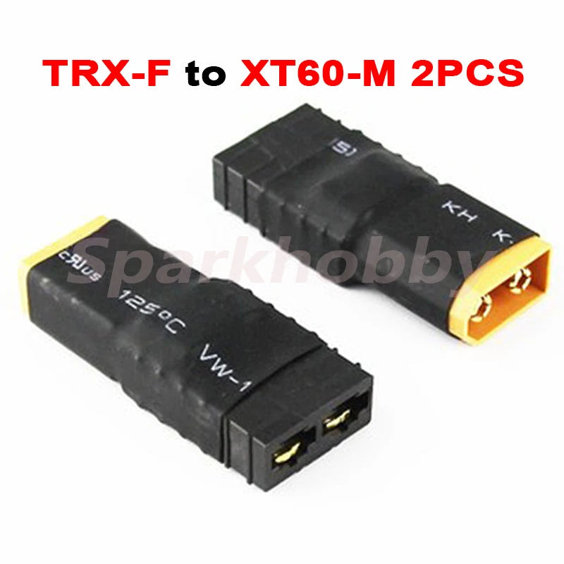 2PCS NEW TRX to XT60 Connector Plug Male Female Integrated Conversion Battery Connector Adapter For RC Lipo Battery ACCS parts