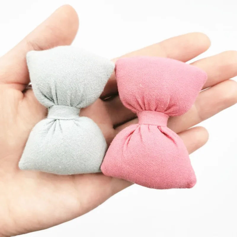 5Pcs Cute Cloth Bowknots Appliques Ornaments DIY Craft Supplies Kids Hair Accessories Materials Sewing Shoe Garment Padded Patch