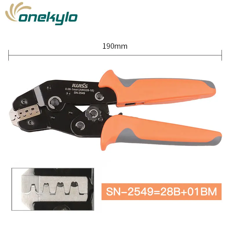 SN-2549=SN-28B+SN-01BM IWISS Crimping Tools fo0.08-1.0 mm² XH2.54/Dupont 2.54/2.8/3.0/3.96/4.8/KF2510/JST Terminal