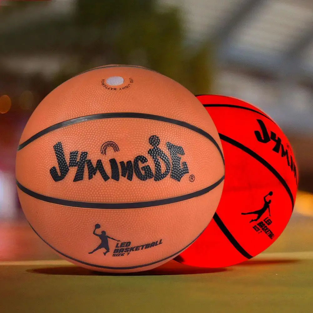 Light Up Basketball High Brightness LED Growing Rubber Basketball for Training Freestyle Performances