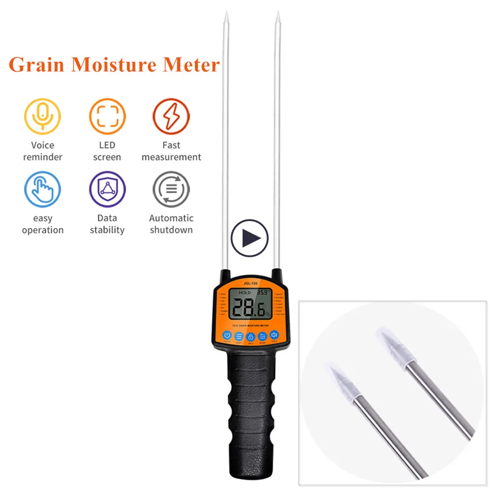 

JGL-188 Grain Moisture Meter Digital Humidity Tester Hygrometer For Corn,Wheat,Rice,Bean,Flour Fodder Rapeseed Seed 40% Off