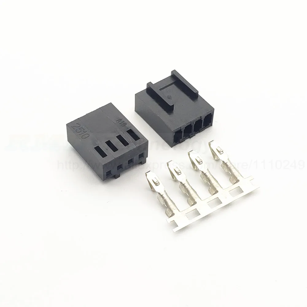 2510 2.54 mm KF2510 3+1P male female housing connector Metal Terminal Pins 4pin free shipping