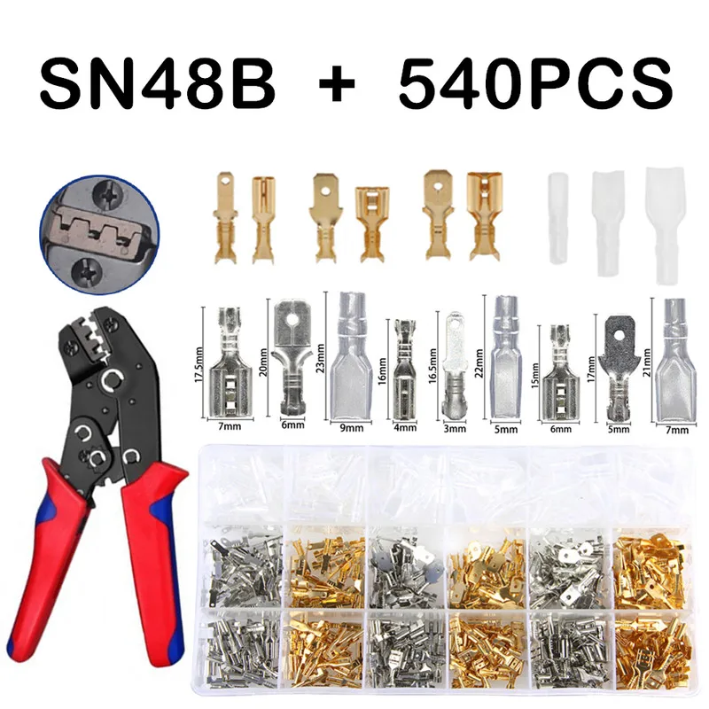 

540/360Pcs Assortment Female Male Electrical Spade Wire Butt Connectors Lugs Battery Starter Cable Splice Crimp Terminals Kit