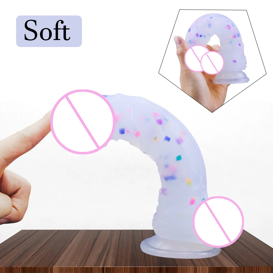 FLXUR Color Jelly Soft Silicone Dildo for Women Strong Suction Cup Artificial Penis Sex Products Female Masturbation Dick Adults