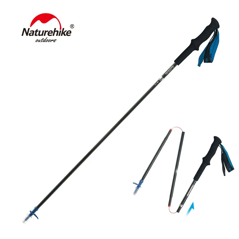 Naturehike 153g -173g High Toughness Ultralight Carbon Fibre  Walking Stick externally locked telescopic Hiking Stick