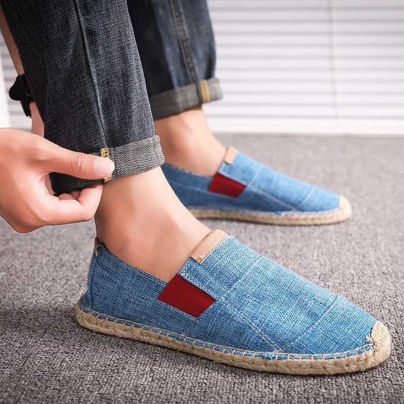 High Quality Mens Shoes Casual Male Breathable Canvas Casual Shoes Men Chinese Fashion Soft Slip on Espadrilles for Men Loafers