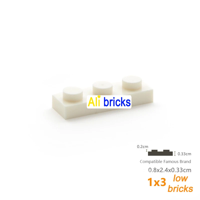 60pcs/lot DIY Blocks Building Bricks Thin 1X3 Educational Assemblage Construction Toys for Children Size Compatible With 3623