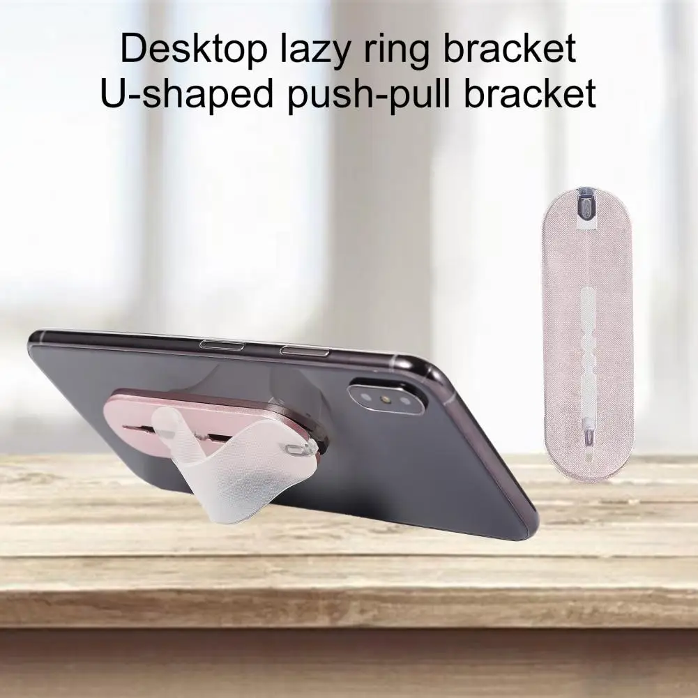 Universal Multiband U Shape Mobile Phone Grip Stand Finger Ring Holder with Back Sticker for Desktop