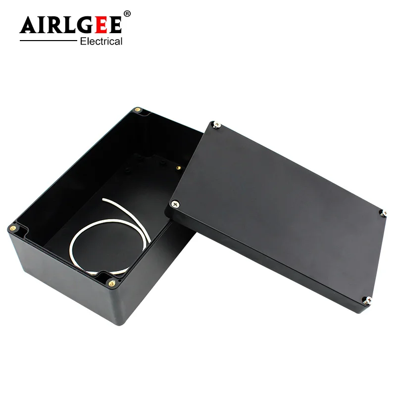 Black Plastic Enclosure Electronic Housing Instrument Case Electrical Project Waterproof Junction Box Outdoor Distribution Box