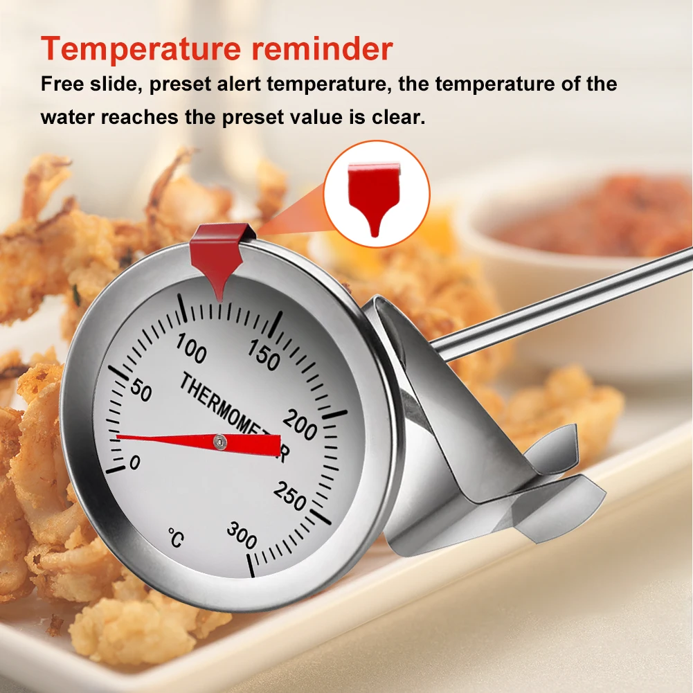 Yieryi 즉석 판독 음식 온도계, 요리 음식, 주방 바베큐 튀김 온도 센서 미터, 스테인레스 스틸 150mm, 300mm 프로브