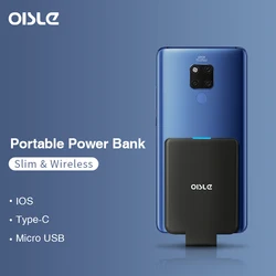 OISLE TYPE C Mini Power Bank Slim External Portable Battery Charger For  Samsung Xiaomi Red MI Huawei HTC