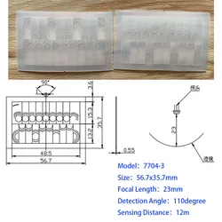 Lente de Fresnel de inducción infrarroja para el cuerpo humano, sensor óptico PIR, distancia de detección lejana, 1 piezas