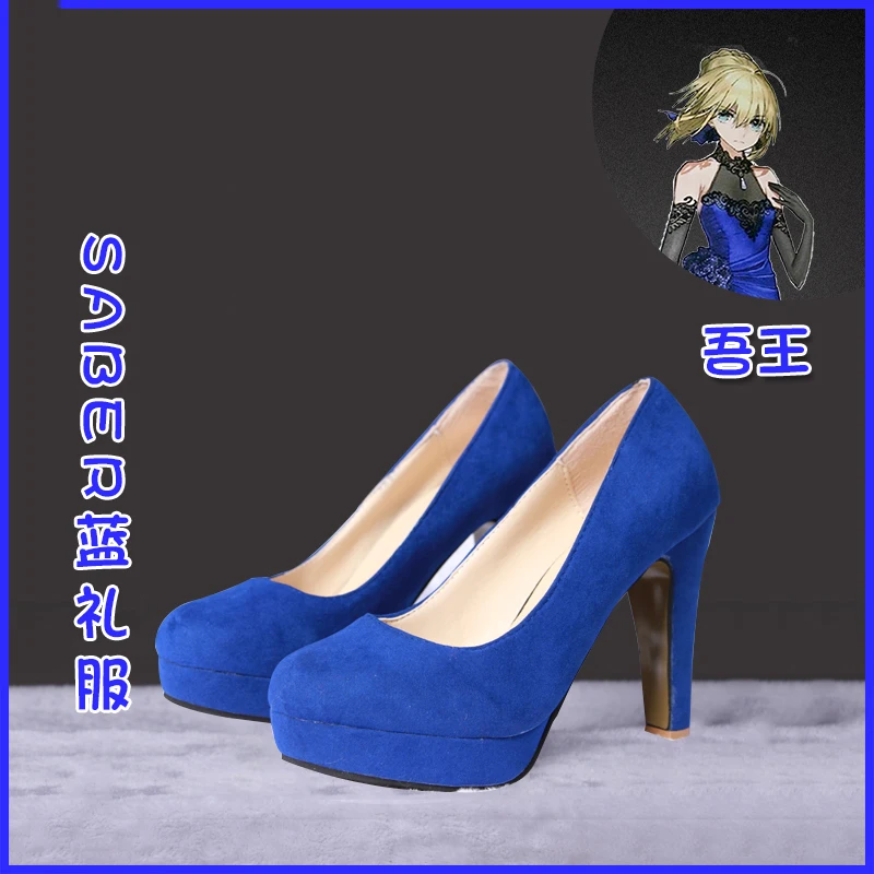 [Lager] Anime! Fate/extella Saber Cosplay Kostüm Mode Sexy Spitze Scoop-back Design Blaues Kleid Für Frauen