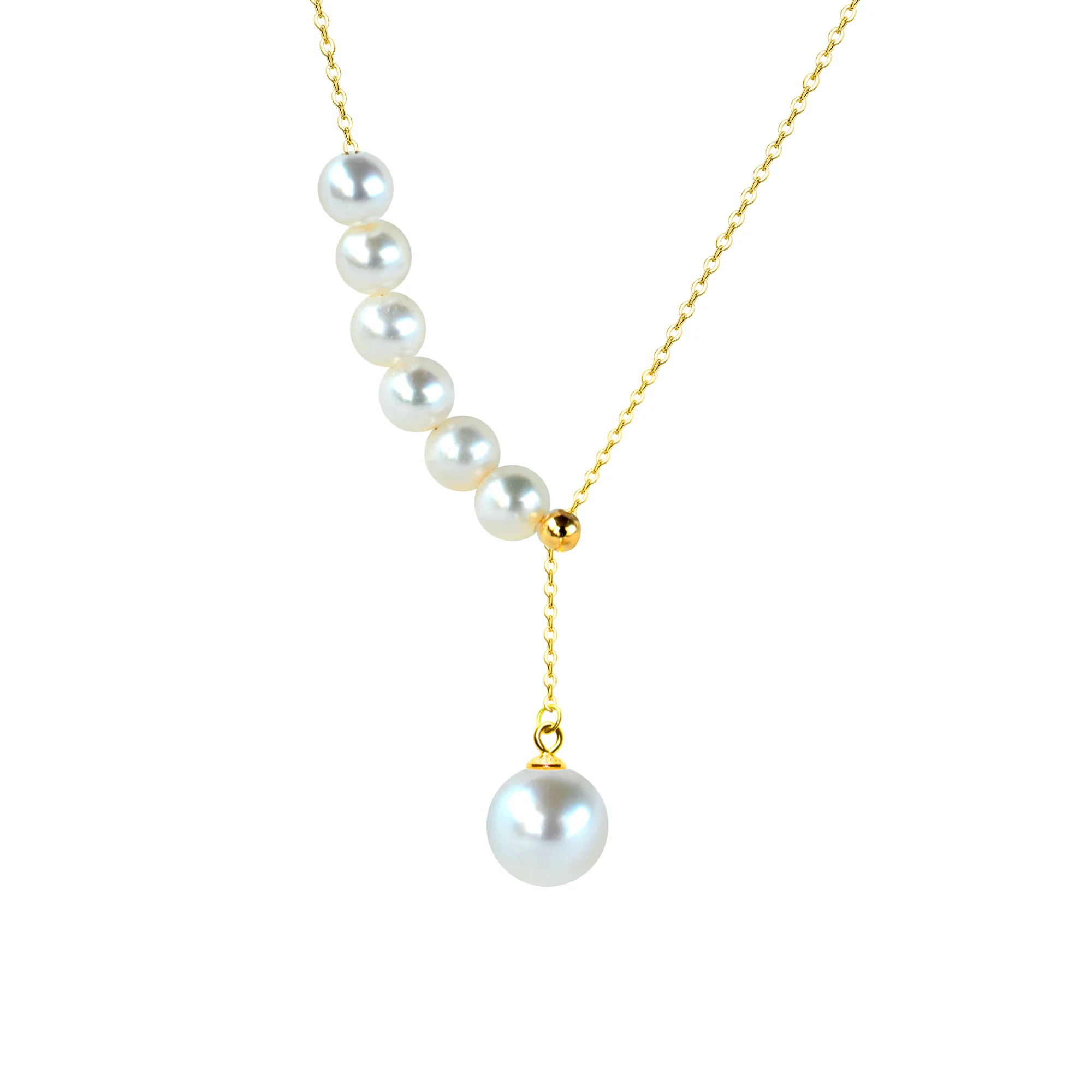 

NYMPH натуральный жемчуг AKOYA с морской водой, ожерелье из настоящего золота 18 карат, ювелирные изделия из чистого золота AU750, кулон-цепочка для женщин, свадебный прекрасный подарок