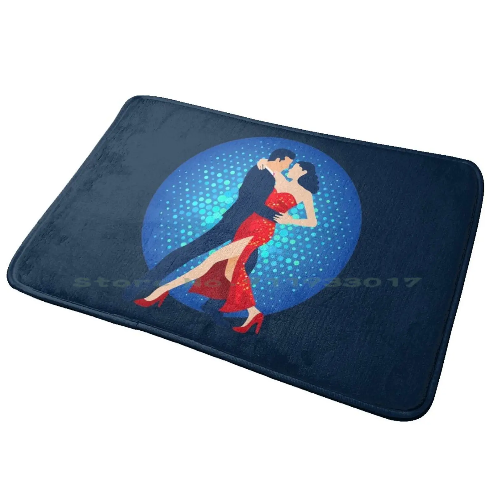 Tango Dancers Entrance Door Mat Bath Mat Rug Vector Dancing Couple Passion Love Cultures People Latin Beauty Dancer Ballroom