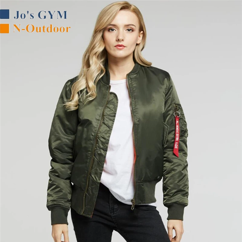 

Outdoor Winter Jacket Woman Thicken Warm Pilot Air Force Short BF Wind Jackets Loose Standing Collar Solid Color Windproof Coat